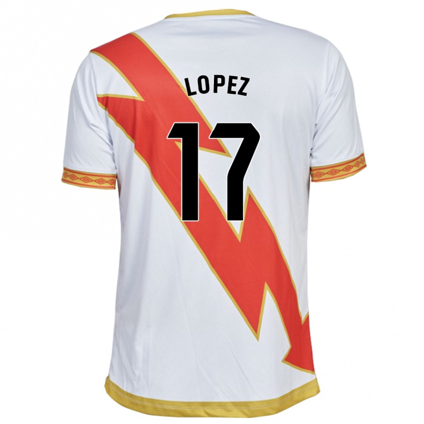 Herren Fußball Unai López #17 Weiß Heimtrikot Trikot 2023/24 T-Shirt Luxemburg