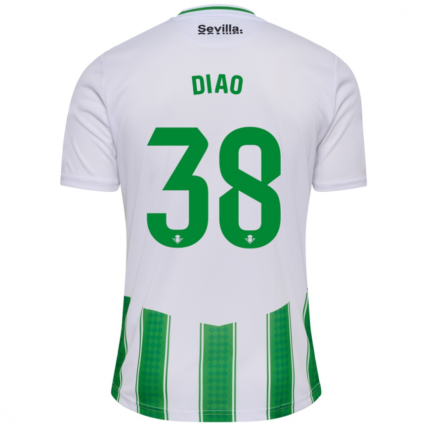Herren Fußball Assane Diao #38 Weiß Heimtrikot Trikot 2023/24 T-Shirt Luxemburg