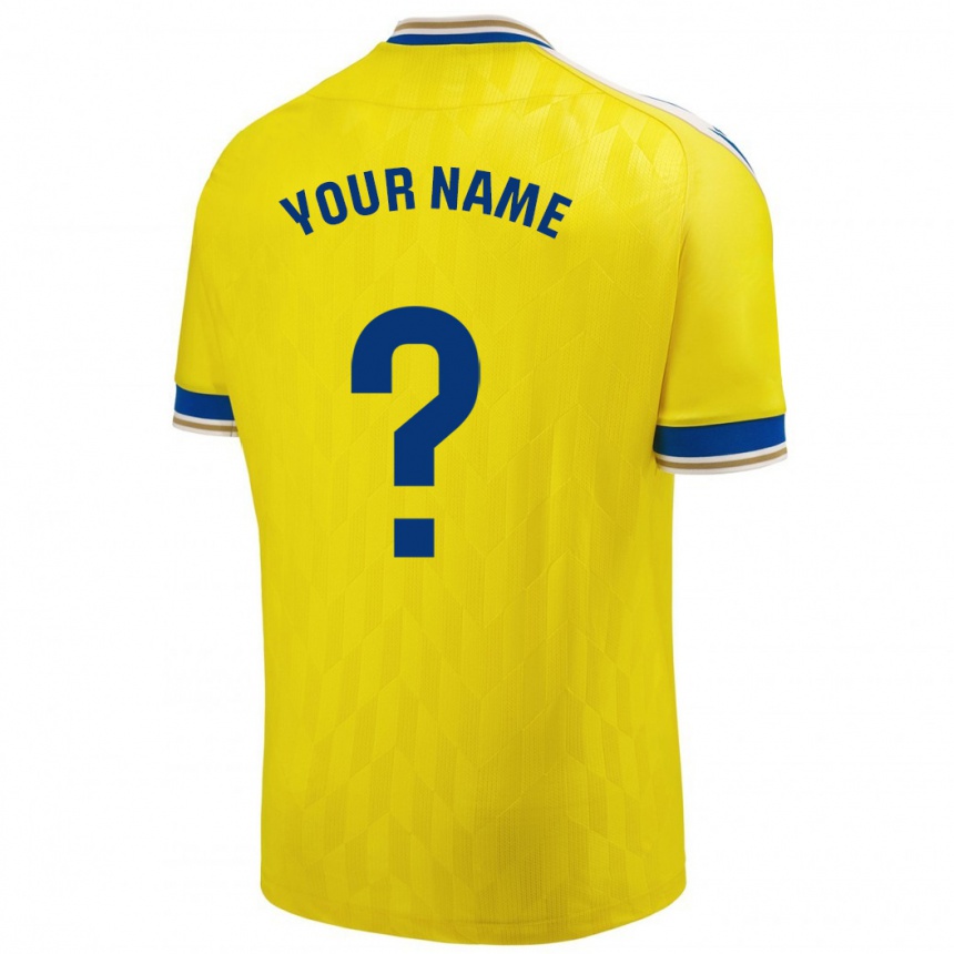 Herren Fußball Ihren Namen #0 Gelb Heimtrikot Trikot 2023/24 T-Shirt Luxemburg
