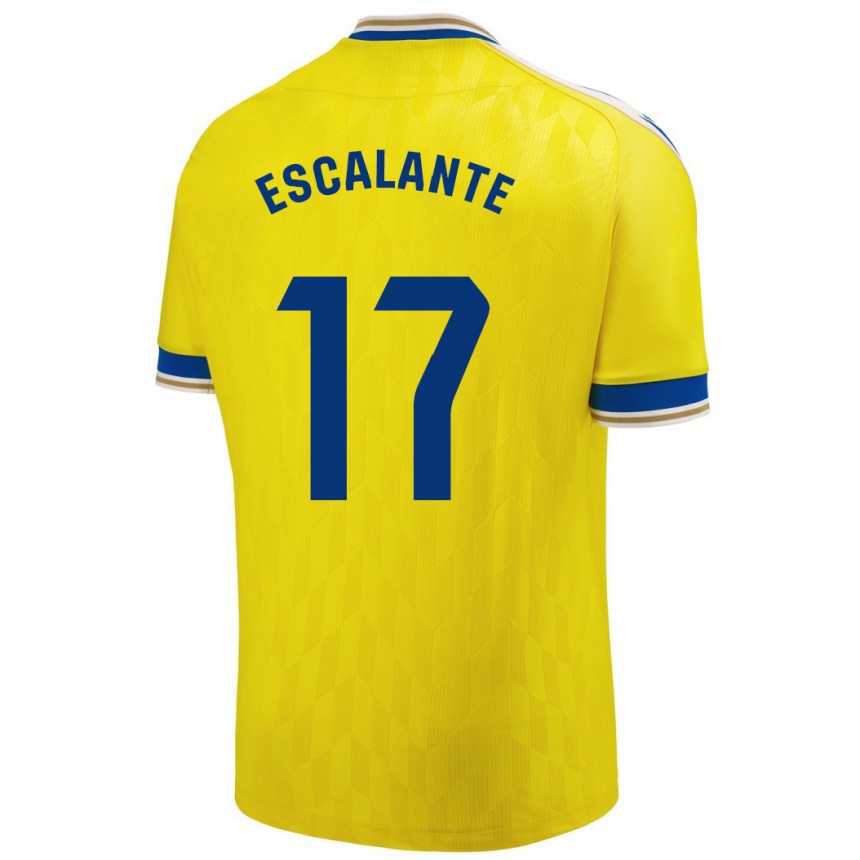 Herren Fußball Gonzalo Escalante #17 Gelb Heimtrikot Trikot 2023/24 T-Shirt Luxemburg