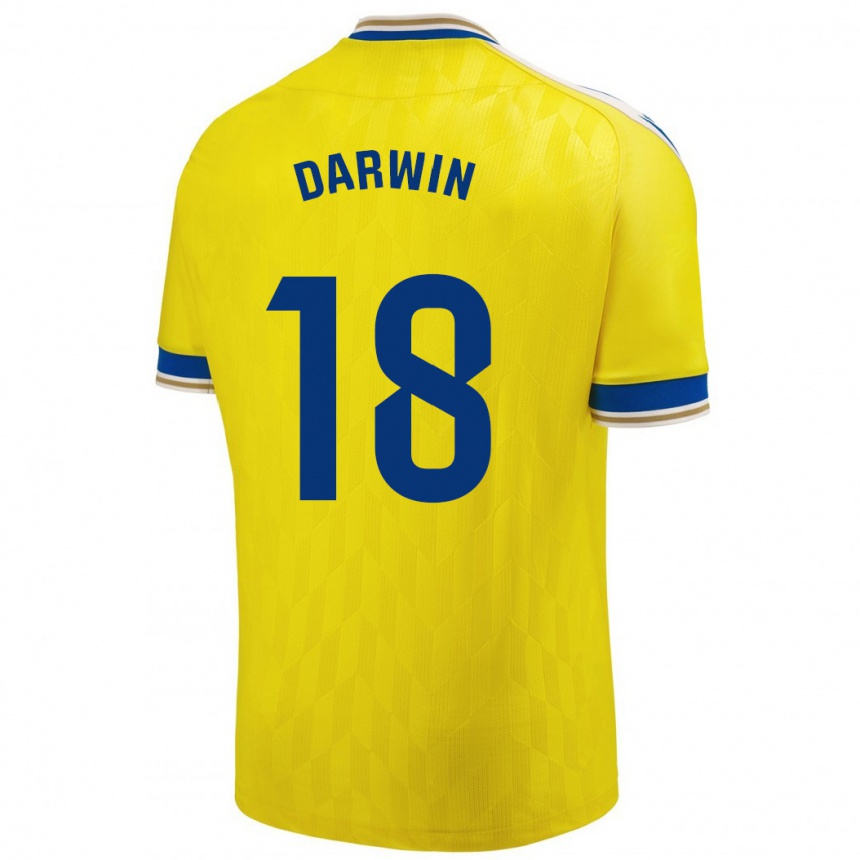 Herren Fußball Darwin Machís #18 Gelb Heimtrikot Trikot 2023/24 T-Shirt Luxemburg