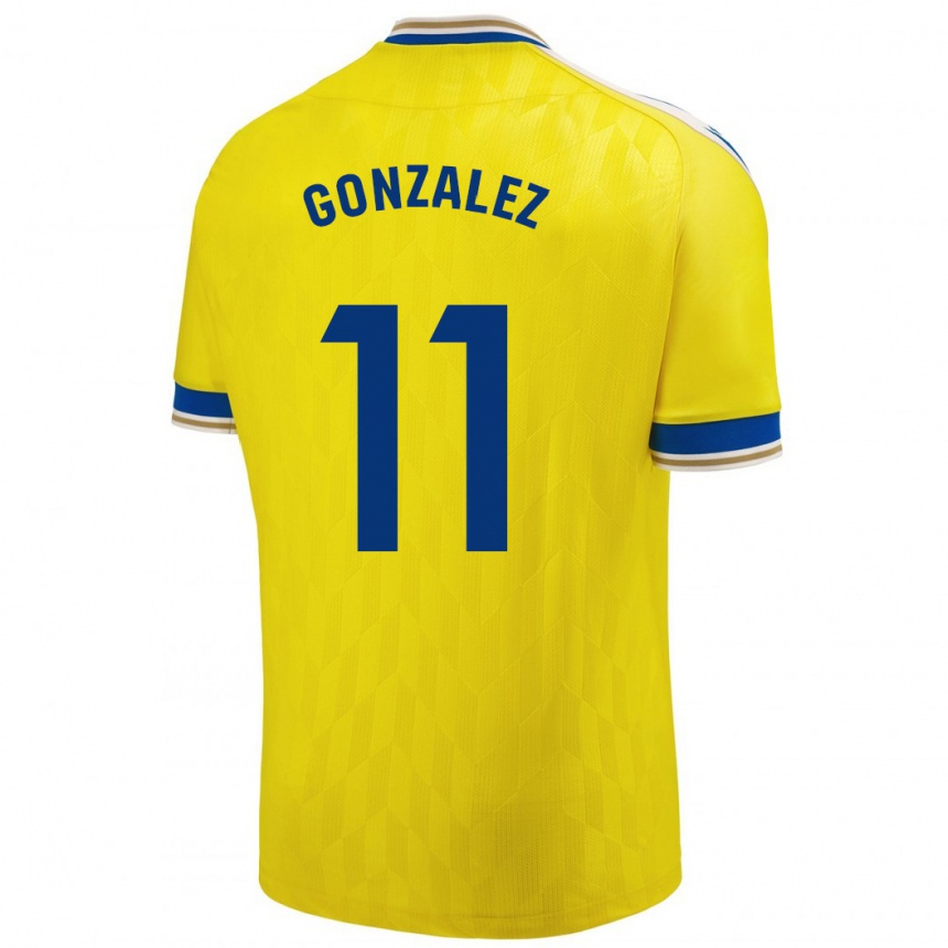 Herren Fußball Chus González #11 Gelb Heimtrikot Trikot 2023/24 T-Shirt Luxemburg