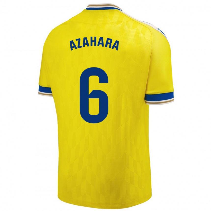 Herren Fußball Azahara #6 Gelb Heimtrikot Trikot 2023/24 T-Shirt Luxemburg