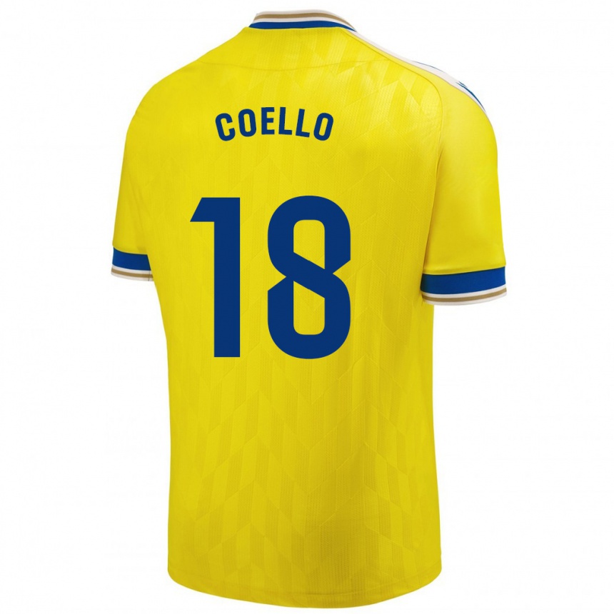 Herren Fußball María Del Carmen Coello Vidal #18 Gelb Heimtrikot Trikot 2023/24 T-Shirt Luxemburg