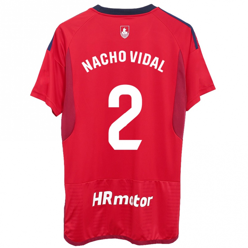 Herren Fußball Nacho Vidal #2 Rot Heimtrikot Trikot 2023/24 T-Shirt Luxemburg