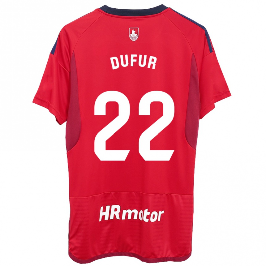 Herren Fußball Ander Dufur #22 Rot Heimtrikot Trikot 2023/24 T-Shirt Luxemburg