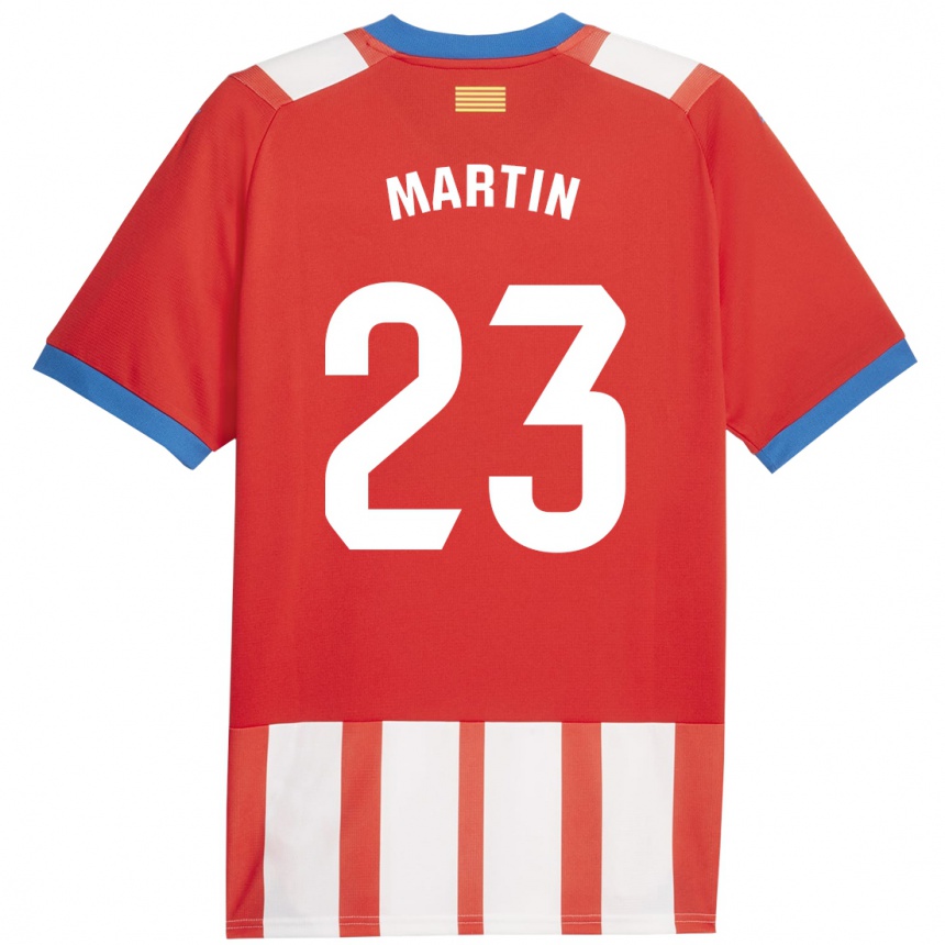 Herren Fußball Iván Martín #23 Rot-Weiss Heimtrikot Trikot 2023/24 T-Shirt Luxemburg