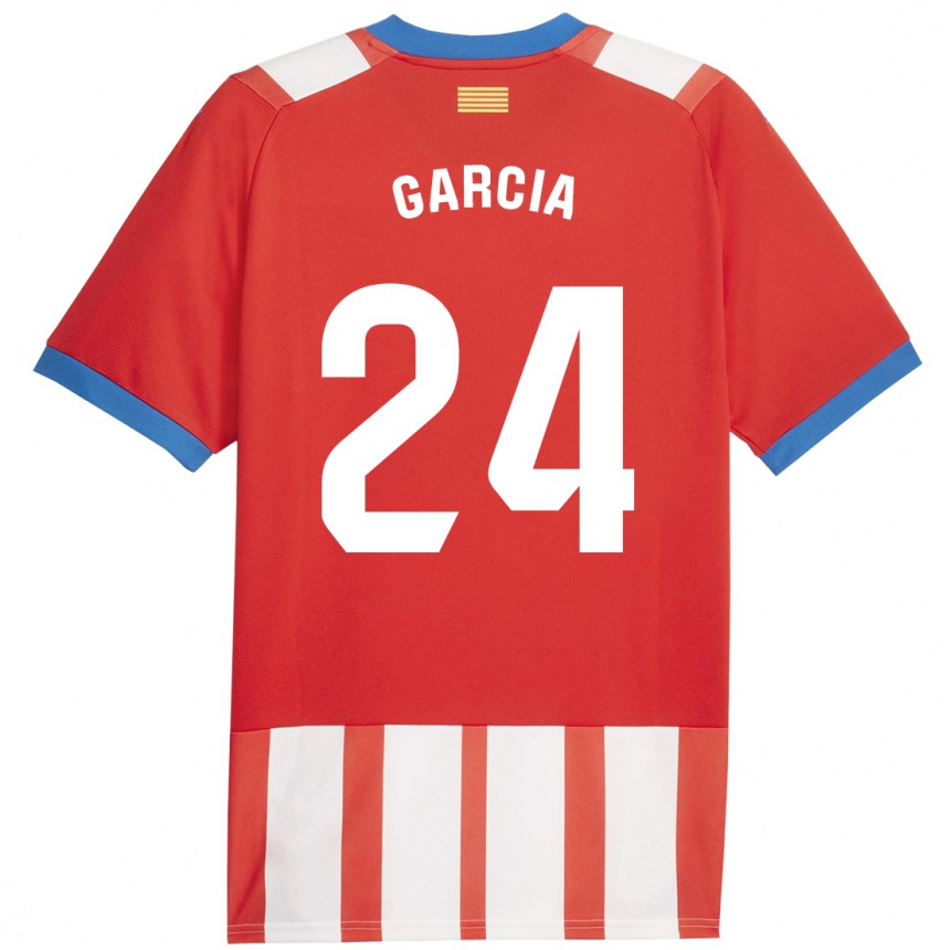 Herren Fußball Borja García #24 Rot-Weiss Heimtrikot Trikot 2023/24 T-Shirt Luxemburg