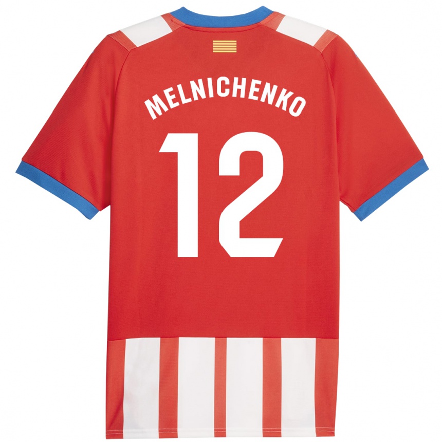 Herren Fußball Dmytro Melnichenko #12 Rot-Weiss Heimtrikot Trikot 2023/24 T-Shirt Luxemburg