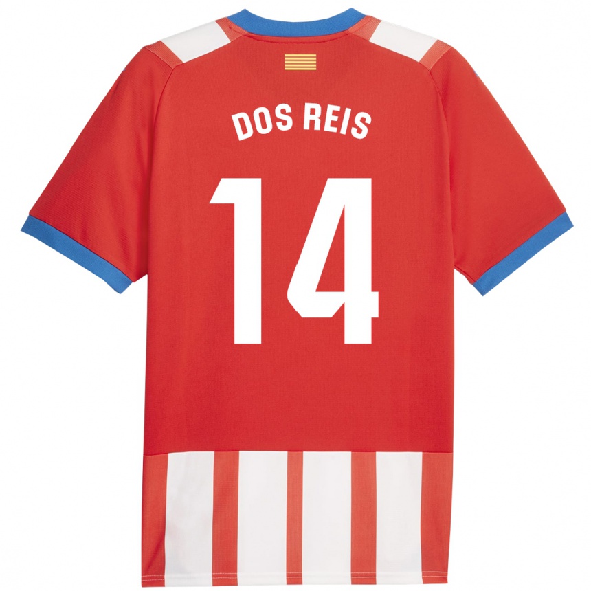 Herren Fußball Leo Dos Reis #14 Rot-Weiss Heimtrikot Trikot 2023/24 T-Shirt Luxemburg