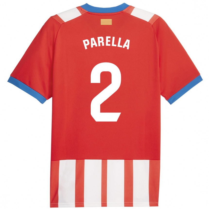 Herren Fußball Virginia Parella #2 Rot-Weiss Heimtrikot Trikot 2023/24 T-Shirt Luxemburg