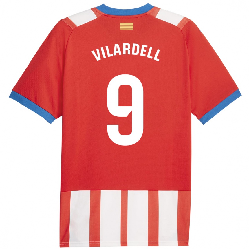 Herren Fußball Júlia Vilardell #9 Rot-Weiss Heimtrikot Trikot 2023/24 T-Shirt Luxemburg