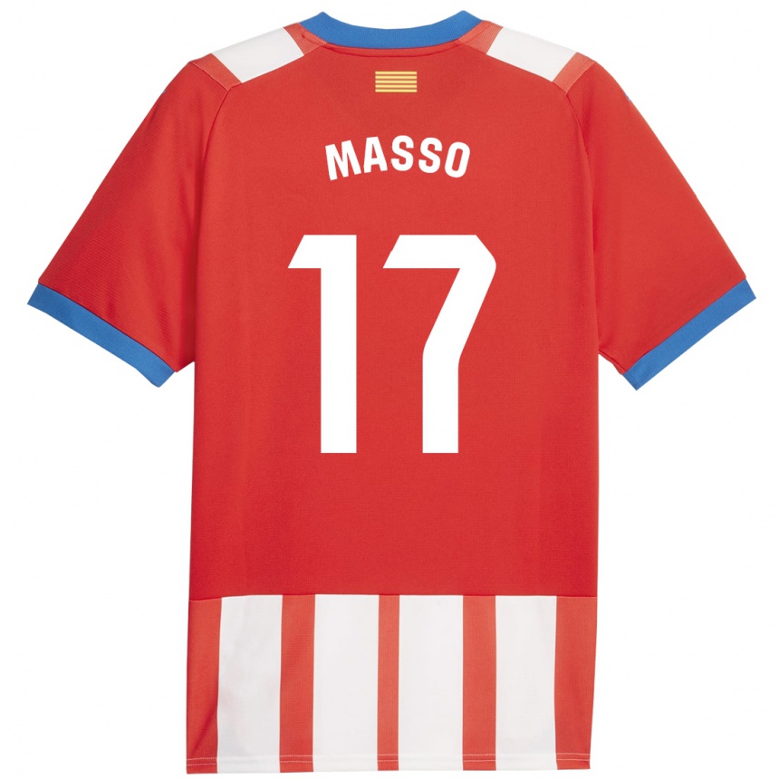 Herren Fußball Ainoa Massó #17 Rot-Weiss Heimtrikot Trikot 2023/24 T-Shirt Luxemburg