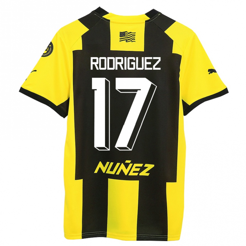 Herren Fußball Valentín Rodríguez #17 Gelb Schwarz Heimtrikot Trikot 2023/24 T-Shirt Luxemburg