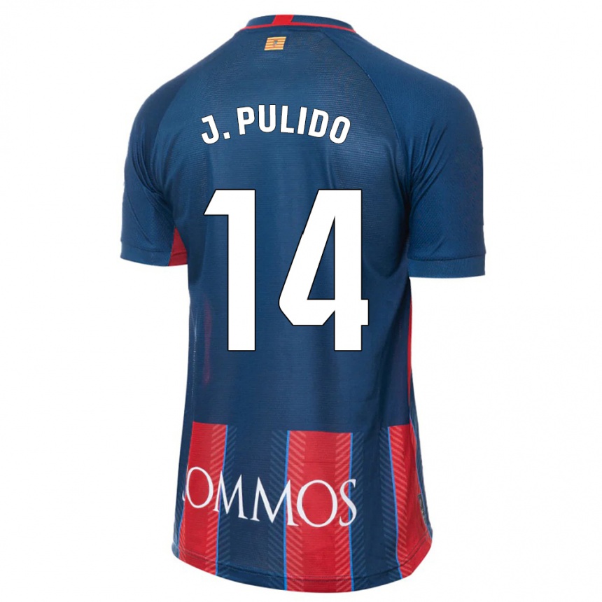 Herren Fußball Jorge Pulido #14 Marine Heimtrikot Trikot 2023/24 T-Shirt Luxemburg