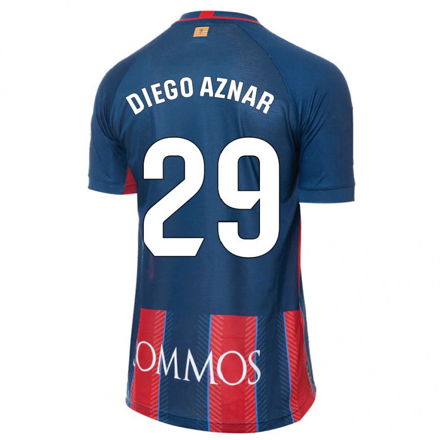 Herren Fußball Diego Aznar #29 Marine Heimtrikot Trikot 2023/24 T-Shirt Luxemburg