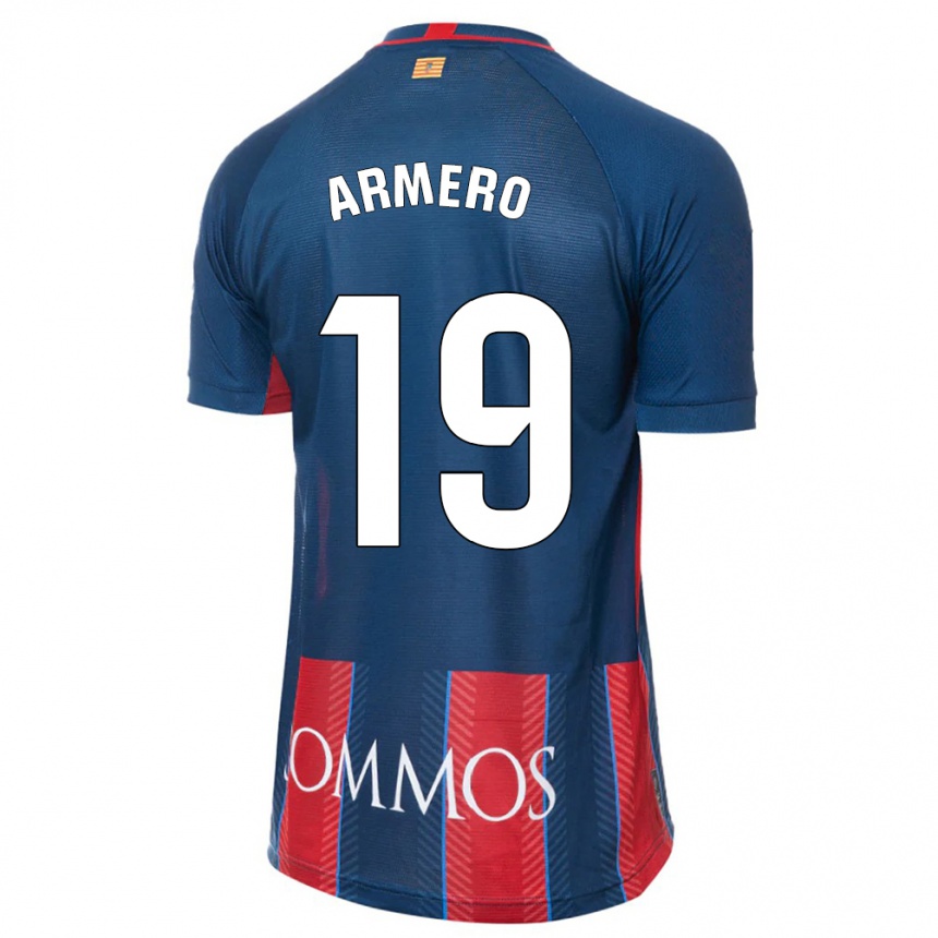 Herren Fußball Sergi Armero #19 Marine Heimtrikot Trikot 2023/24 T-Shirt Luxemburg