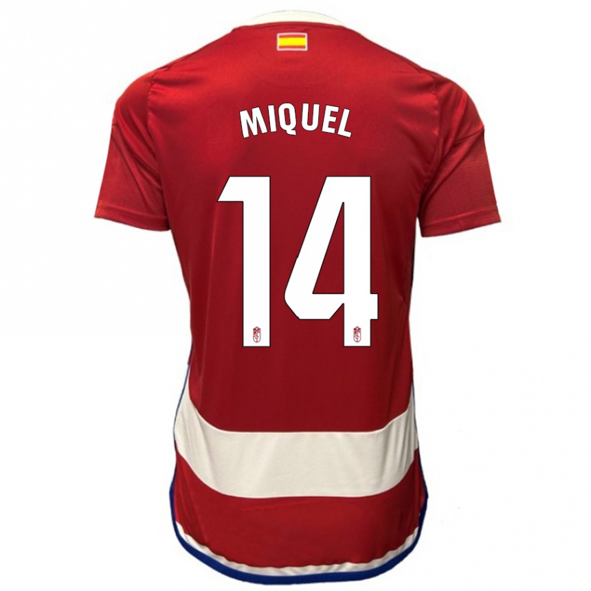 Herren Fußball Ignasi Miquel #14 Rot Heimtrikot Trikot 2023/24 T-Shirt Luxemburg