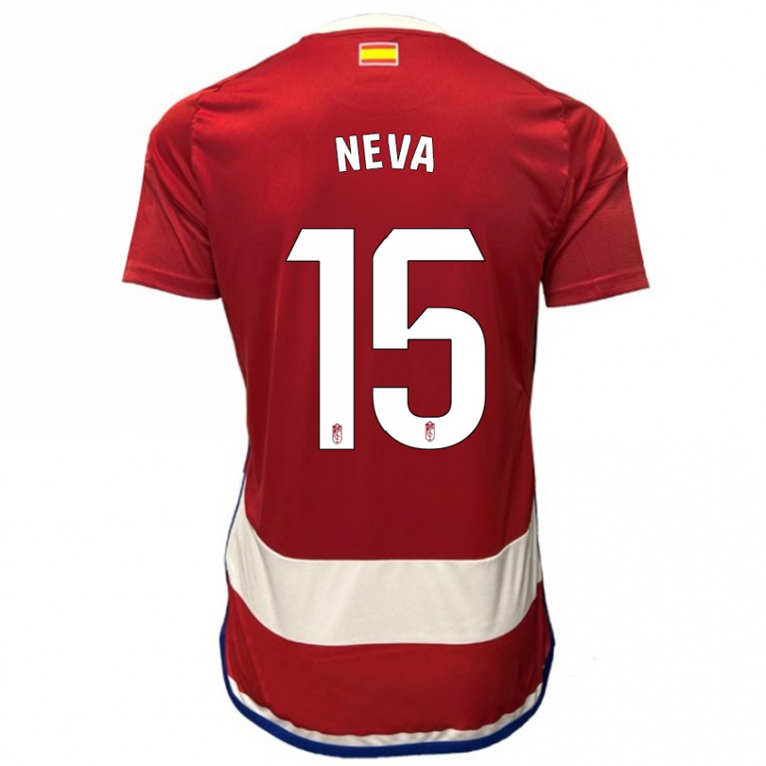 Herren Fußball Carlos Neva #15 Rot Heimtrikot Trikot 2023/24 T-Shirt Luxemburg
