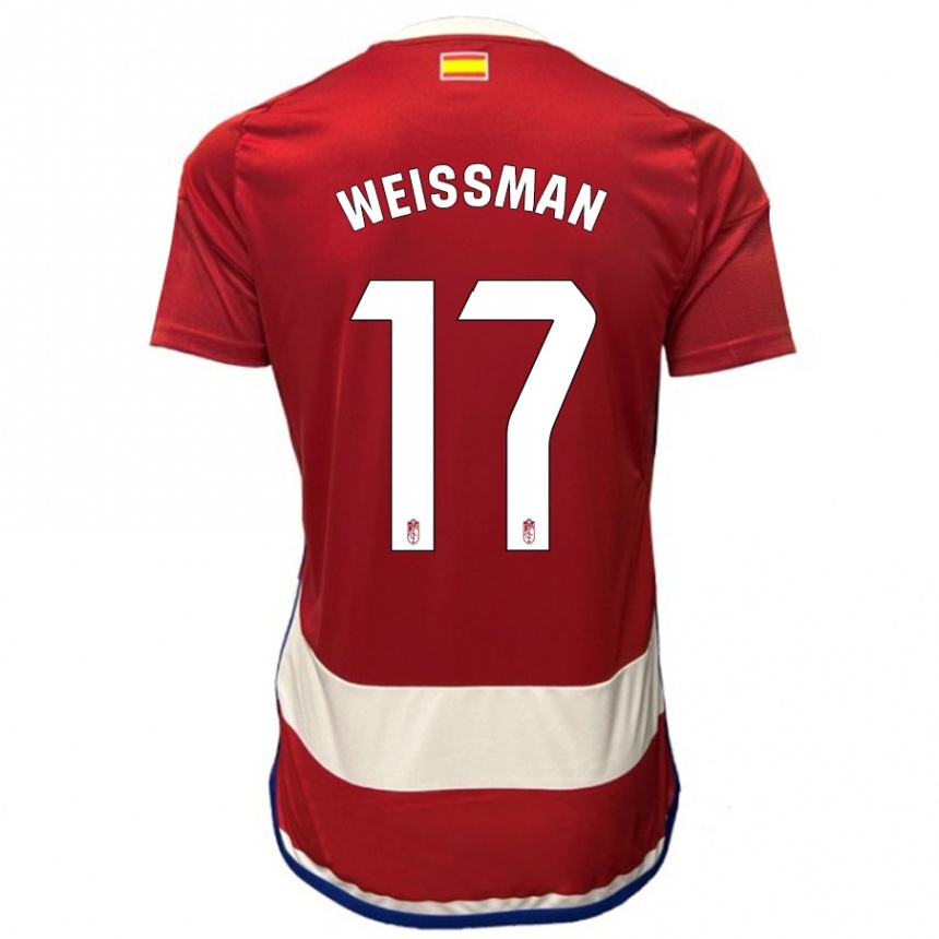 Herren Fußball Shon Weissman #17 Rot Heimtrikot Trikot 2023/24 T-Shirt Luxemburg