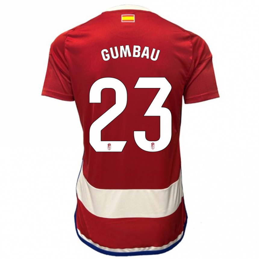 Herren Fußball Gerard Gumbau #23 Rot Heimtrikot Trikot 2023/24 T-Shirt Luxemburg