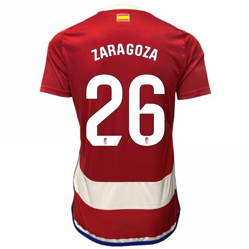Herren Fußball Bryan Zaragoza #26 Rot Heimtrikot Trikot 2023/24 T-Shirt Luxemburg