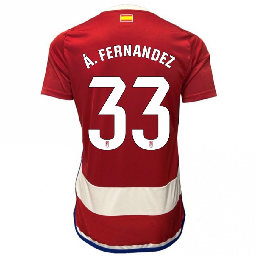 Herren Fußball Álvaro Fernández #33 Rot Heimtrikot Trikot 2023/24 T-Shirt Luxemburg