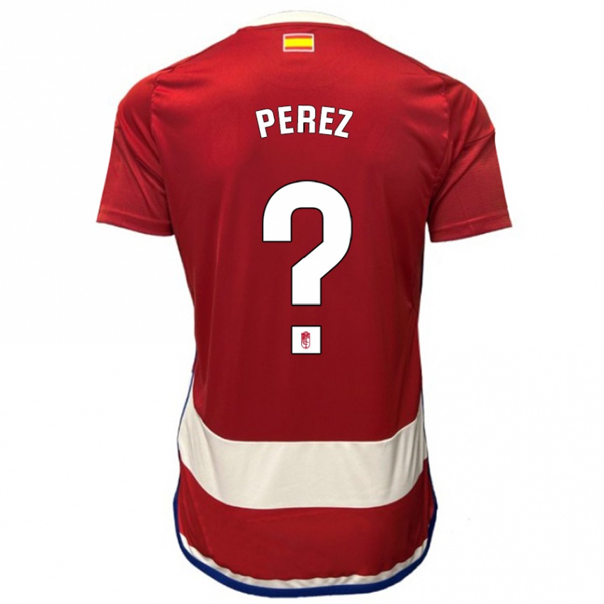 Herren Fußball Marco Pérez #0 Rot Heimtrikot Trikot 2023/24 T-Shirt Luxemburg