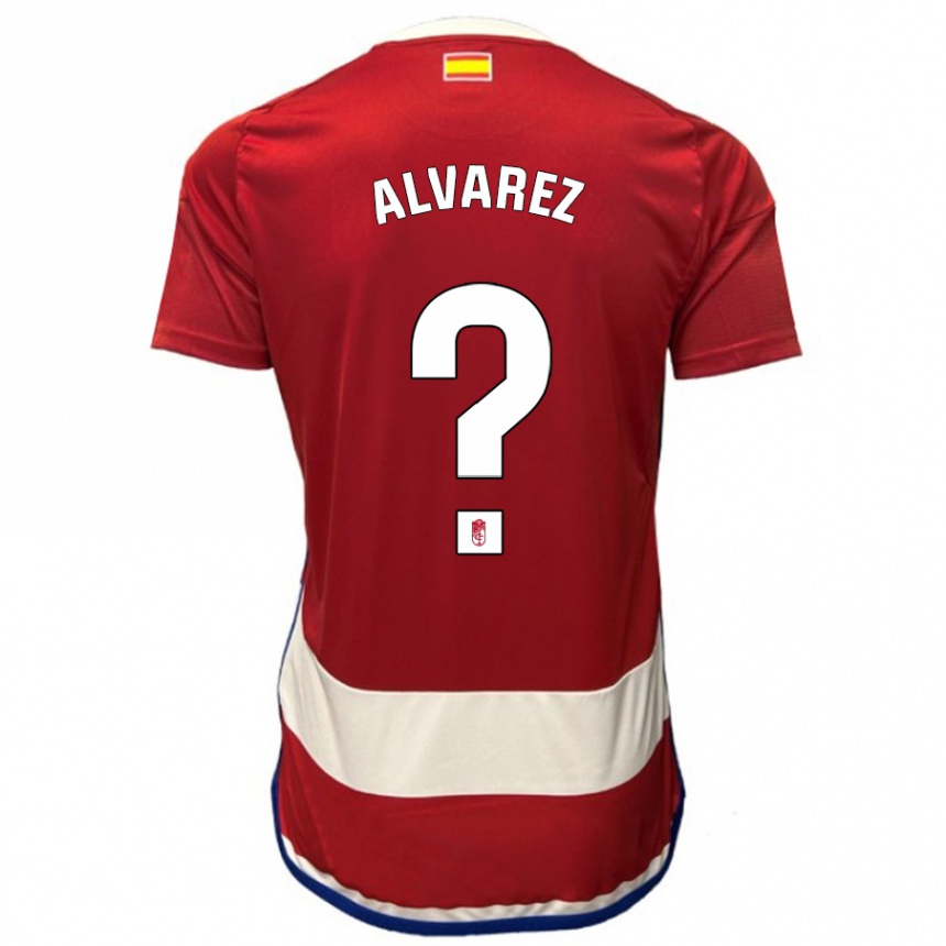 Herren Fußball Rubén Álvarez #0 Rot Heimtrikot Trikot 2023/24 T-Shirt Luxemburg