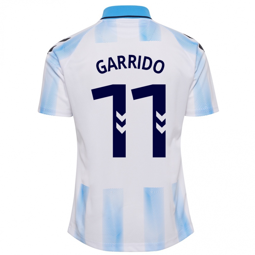 Herren Fußball Rafael Garrido #11 Weiß Blau Heimtrikot Trikot 2023/24 T-Shirt Luxemburg