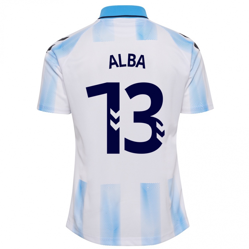 Herren Fußball Alba #13 Weiß Blau Heimtrikot Trikot 2023/24 T-Shirt Luxemburg