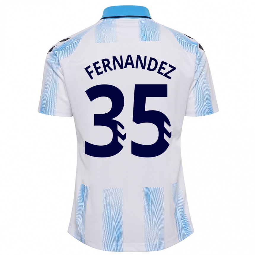 Herren Fußball Inés Fernández #35 Weiß Blau Heimtrikot Trikot 2023/24 T-Shirt Luxemburg