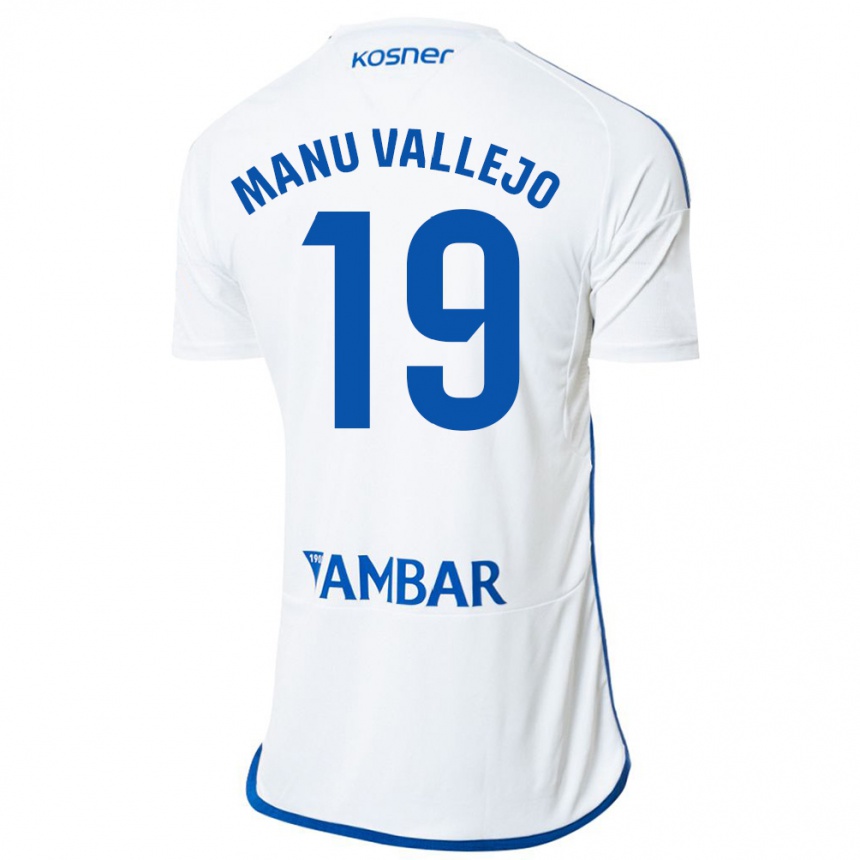 Herren Fußball Manu Vallejo #19 Weiß Heimtrikot Trikot 2023/24 T-Shirt Luxemburg