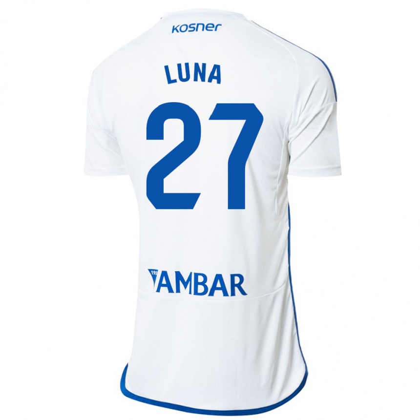 Herren Fußball Marcos Luna #27 Weiß Heimtrikot Trikot 2023/24 T-Shirt Luxemburg