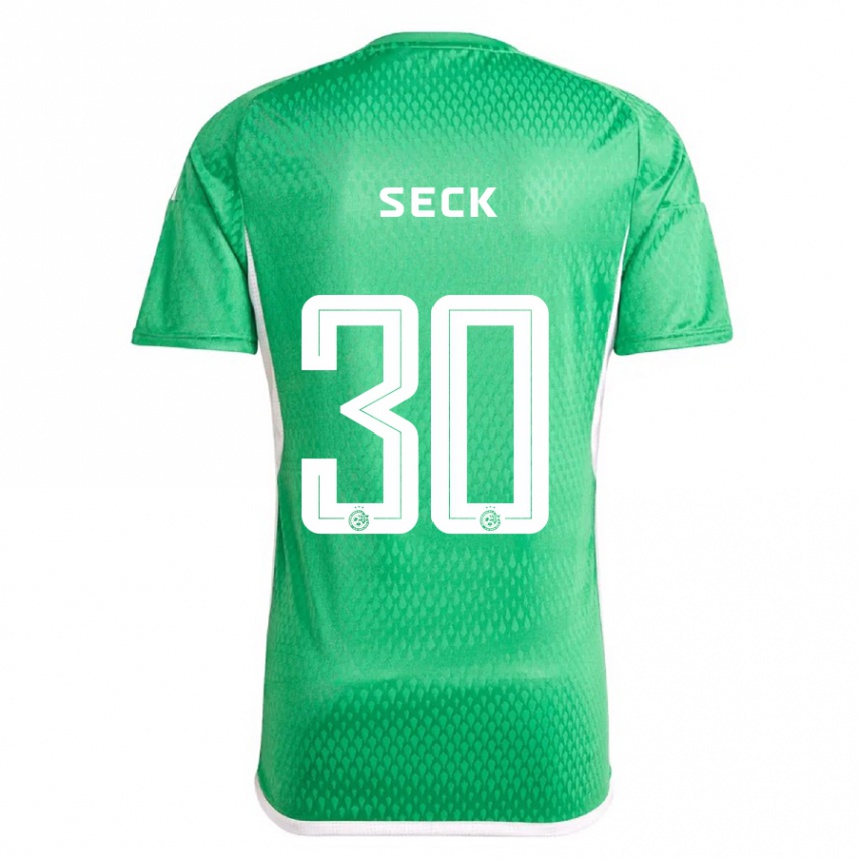 Herren Fußball Abdoulaye Seck #30 Weiß Blau Heimtrikot Trikot 2023/24 T-Shirt Luxemburg