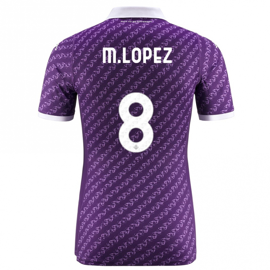 Herren Fußball Maxime López #8 Violett Heimtrikot Trikot 2023/24 T-Shirt Luxemburg