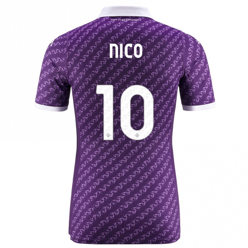 Herren Fußball Nicolás González #10 Violett Heimtrikot Trikot 2023/24 T-Shirt Luxemburg