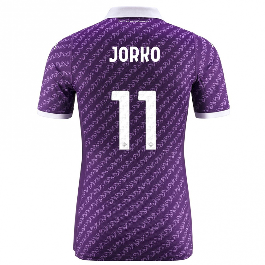 Herren Fußball Jonathan Ikoné #11 Violett Heimtrikot Trikot 2023/24 T-Shirt Luxemburg