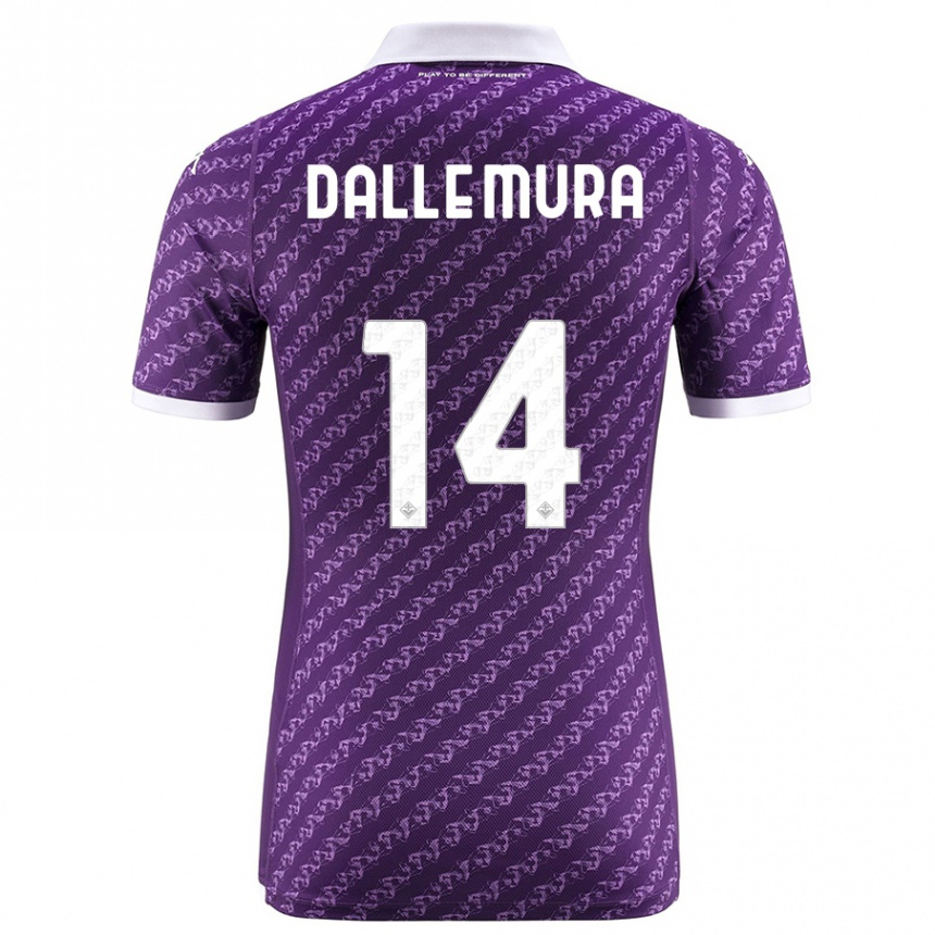 Herren Fußball Christian Dalle Mura #14 Violett Heimtrikot Trikot 2023/24 T-Shirt Luxemburg