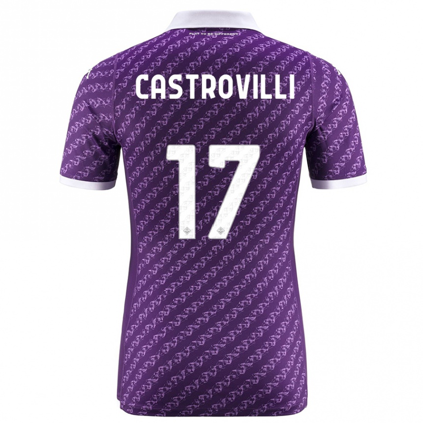 Herren Fußball Gaetano Castrovilli #17 Violett Heimtrikot Trikot 2023/24 T-Shirt Luxemburg