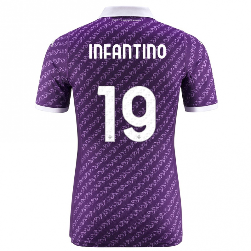 Herren Fußball Gino Infantino #19 Violett Heimtrikot Trikot 2023/24 T-Shirt Luxemburg