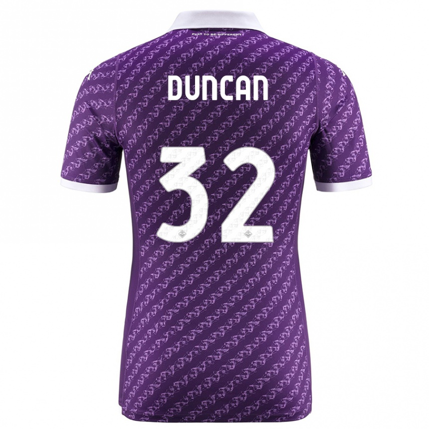 Herren Fußball Alfred Duncan #32 Violett Heimtrikot Trikot 2023/24 T-Shirt Luxemburg