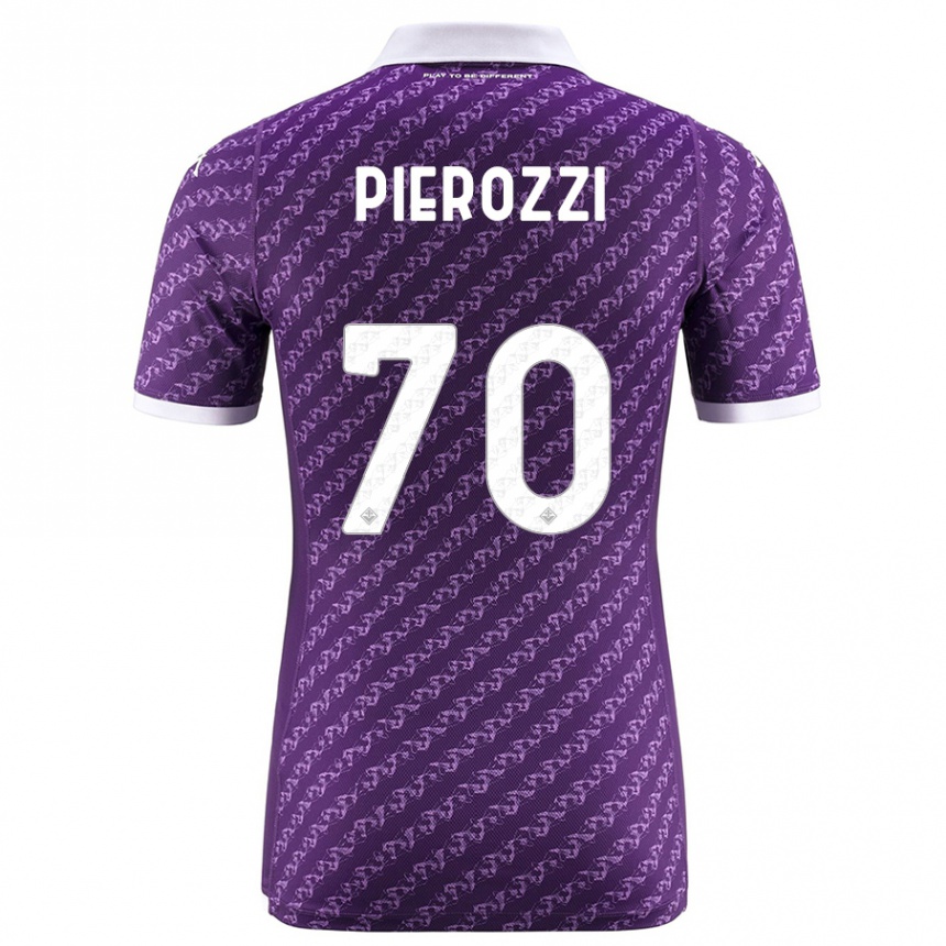 Herren Fußball Niccolò Pierozzi #70 Violett Heimtrikot Trikot 2023/24 T-Shirt Luxemburg