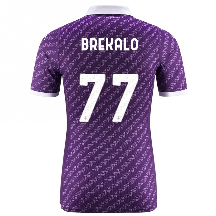 Herren Fußball Josip Brekalo #77 Violett Heimtrikot Trikot 2023/24 T-Shirt Luxemburg