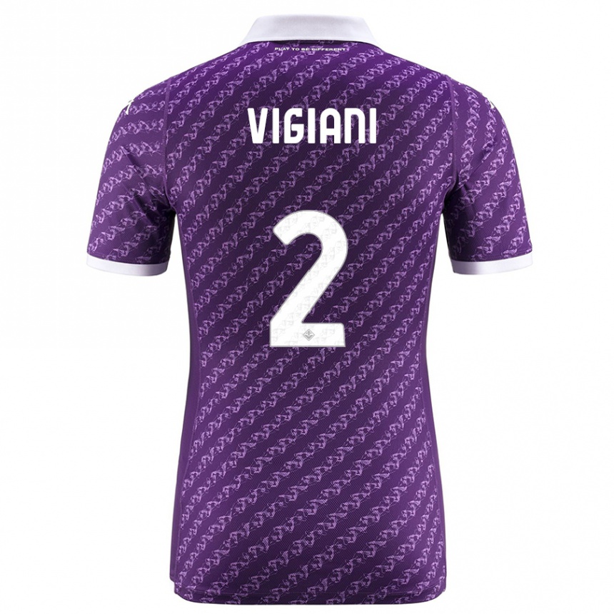 Herren Fußball Lorenzo Vigiani #2 Violett Heimtrikot Trikot 2023/24 T-Shirt Luxemburg