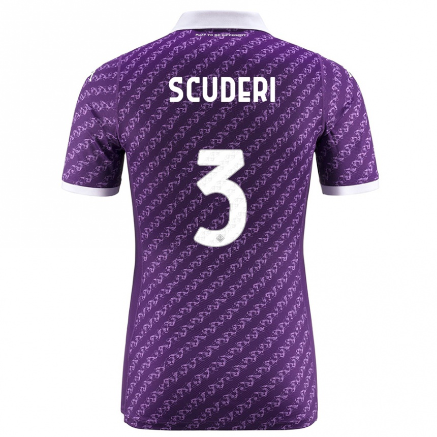 Herren Fußball Giulio Scuderi #3 Violett Heimtrikot Trikot 2023/24 T-Shirt Luxemburg