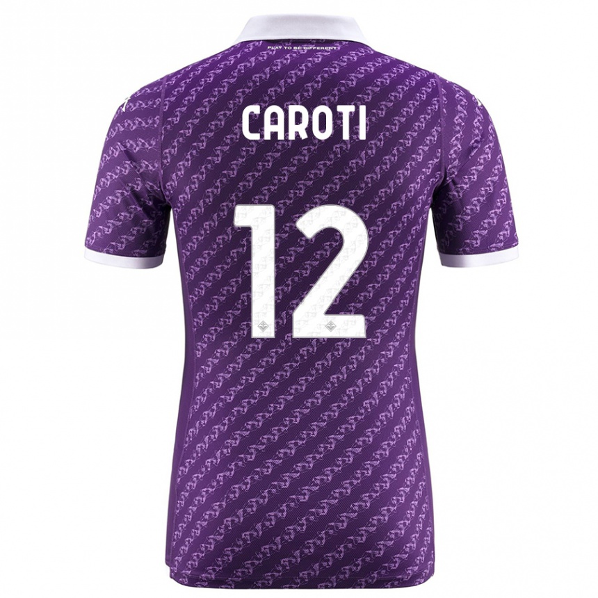 Herren Fußball Filippo Caroti #12 Violett Heimtrikot Trikot 2023/24 T-Shirt Luxemburg