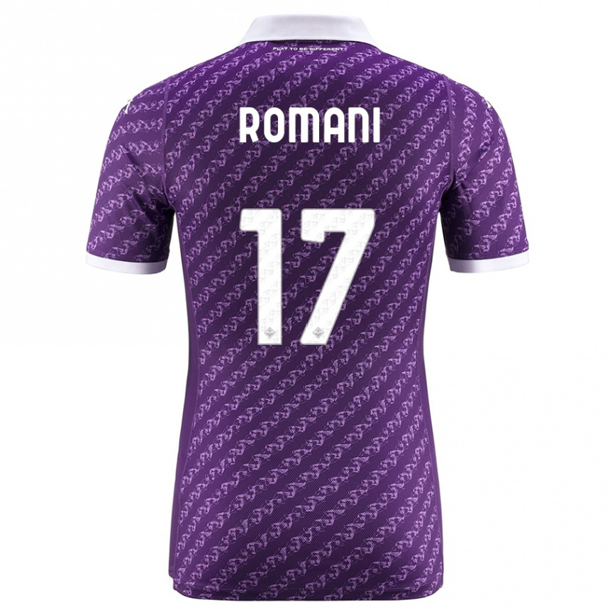 Herren Fußball Lorenzo Romani #17 Violett Heimtrikot Trikot 2023/24 T-Shirt Luxemburg