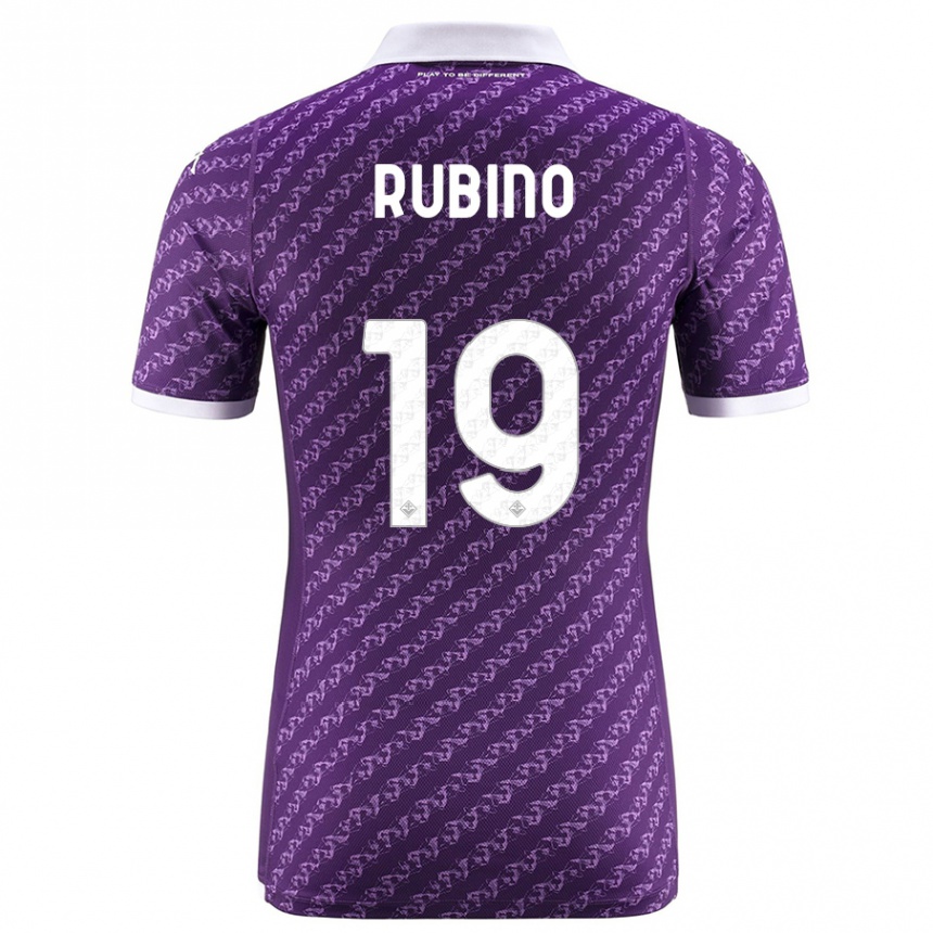 Herren Fußball Tommaso Rubino #19 Violett Heimtrikot Trikot 2023/24 T-Shirt Luxemburg