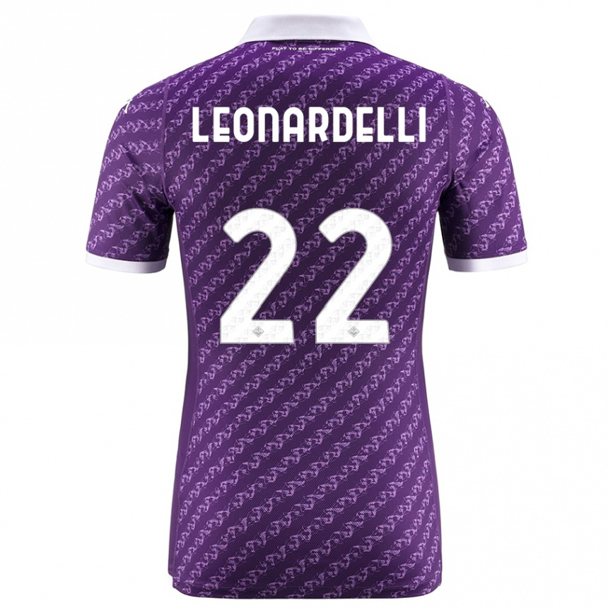 Herren Fußball Pietro Leonardelli #22 Violett Heimtrikot Trikot 2023/24 T-Shirt Luxemburg